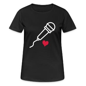 Singen - Frauen T-Shirt atmungsaktiv - Schwarz - Vorne - AI Model Female 172 light (172cm)