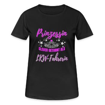 LKW Fahrerin Geschenk - Frauen T-Shirt atmungsaktiv - Schwarz - Vorne - AI Model Female 172 light (172cm)