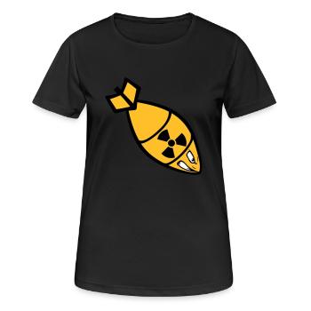 gesicht atombombe radioaktiv bombardieren fliegerb - Frauen T-Shirt atmungsaktiv - Schwarz - Vorne - AI Model Female 172 light (172cm)