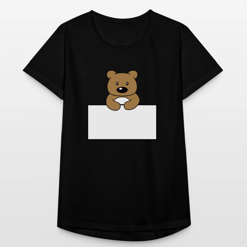 name shield frame text write teddy grizzly ba Women's Breathable T-Shirt