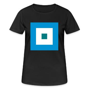 Carré bleu blanc Caro - T-shirt respirant Femme - noir - Devant - AI Model Female 172 light (172cm)