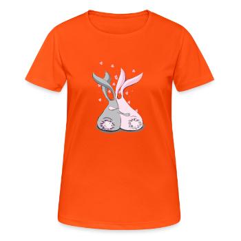 Rabbits - Women's Breathable T-Shirt - neon orange - Front - AI Model Female 172 dark (172cm)