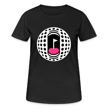Golfball-Süchtigen - Frauen T-Shirt atmungsaktiv - Schwarz - Vorne - AI Model Female 172 light (172cm)