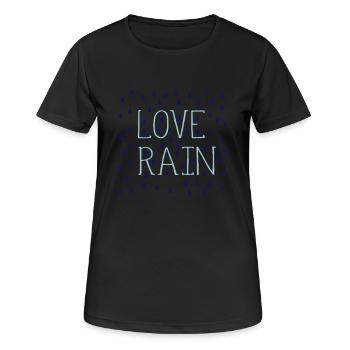 LOVE RAIN TYPO RAINDORPS - Women's Breathable T-Shirt - black - Front - AI Model Female 172 light (172cm)