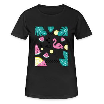 Summer Vibes - Frauen T-Shirt atmungsaktiv - Schwarz - Vorne - AI Model Female 172 light (172cm)
