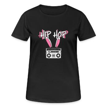 Hip Hop - Frauen T-Shirt atmungsaktiv - Schwarz - Vorne - AI Model Female 172 light (172cm)