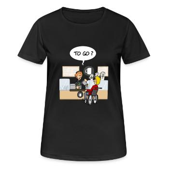 To go? - Frauen T-Shirt atmungsaktiv - Schwarz - Vorne - AI Model Female 172 light (172cm)