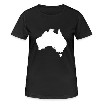 Australien - Karte - Landkarte - Frauen T-Shirt atmungsaktiv - Schwarz - Vorne - AI Model Female 172 light (172cm)