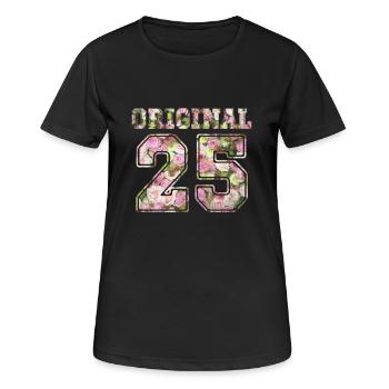 25 d'origine - T-shirt respirant Femme - noir - Devant - AI Model Female 172 light (172cm)