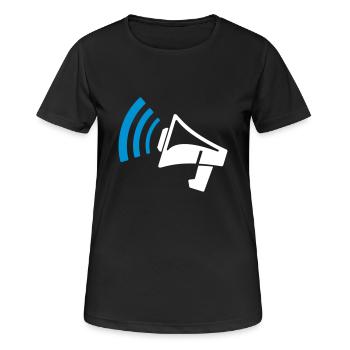 mégaphone cadeau - T-shirt respirant Femme - noir - Devant - AI Model Female 172 light (172cm)