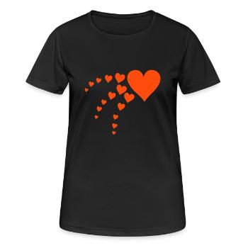 cœur - T-shirt respirant Femme - noir - Devant - AI Model Female 172 light (172cm)