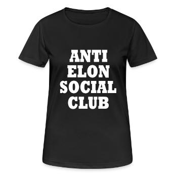 anti elon social club - T-shirt respirant Femme - noir - Devant - AI Model Female 172 light (172cm)