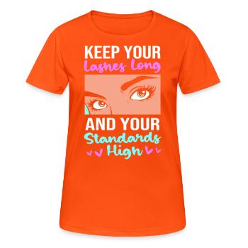 Kosmetikerin Make-up Kosmetik - Frauen T-Shirt atmungsaktiv - Neonorange - Vorne - AI Model Female 172 dark (172cm)