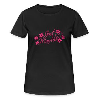 Just Married - T-shirt respirant Femme - noir - Devant - AI Model Female 172 light (172cm)