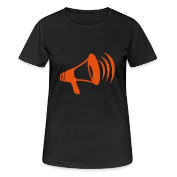 Megaphone - Frauen T-Shirt atmungsaktiv - Schwarz - Vorne - AI Model Female 172 light (172cm)