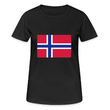 Norwegen - Frauen T-Shirt atmungsaktiv - Schwarz - Vorne - AI Model Female 172 light (172cm)