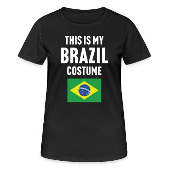 C’est mon costume du Brésil - T-shirt respirant Femme - noir - Devant - AI Model Female 172 light (172cm)