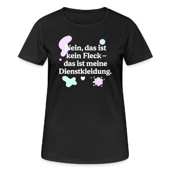 Das ist kein Fleck! (weiß & bunt) - Frauen T-Shirt atmungsaktiv - Schwarz - Vorne - AI Model Female 172 light (172cm)