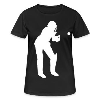 Receveur de cricket en action - T-shirt respirant Femme - noir - Devant - AI Model Female 172 light (172cm)