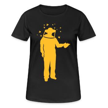 Imker - Frauen T-Shirt atmungsaktiv - Schwarz - Vorne - AI Model Female 172 light (172cm)