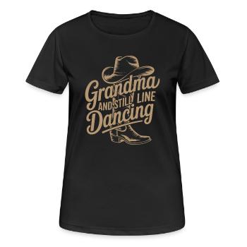 Coole Line Dance Oma. Oma hat Freude am Tanzen - Frauen T-Shirt atmungsaktiv - Schwarz - Vorne - AI Model Female 172 light (172cm)