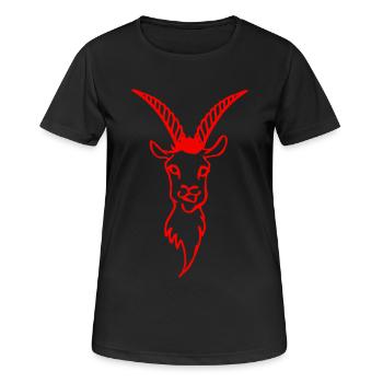 Bouc - T-shirt respirant Femme - noir - Devant - AI Model Female 172 light (172cm)