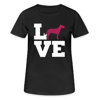 Bull terrier - Women's Breathable T-Shirt - black - Front - AI Model Female 172 light (172cm)