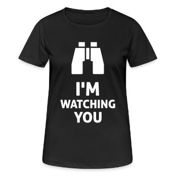 I'm Watching You - Frauen T-Shirt atmungsaktiv - Schwarz - Vorne - AI Model Female 172 light (172cm)