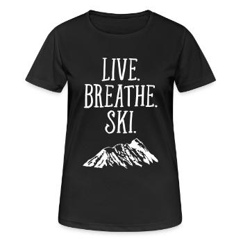 Live. Breathe. Ski. - T-shirt respirant Femme - noir - Devant - AI Model Female 172 light (172cm)