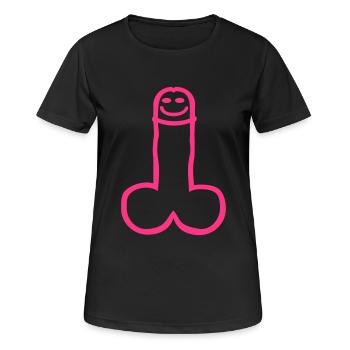 Pénis - T-shirt respirant Femme - noir - Devant - AI Model Female 172 light (172cm)
