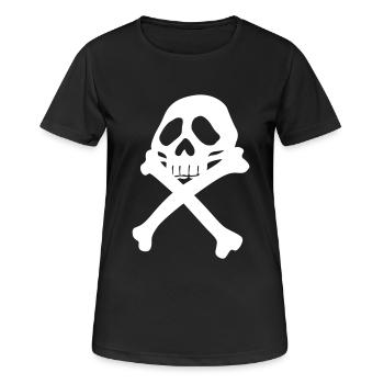 Piratenflagge - Frauen T-Shirt atmungsaktiv - Schwarz - Vorne - AI Model Female 172 light (172cm)