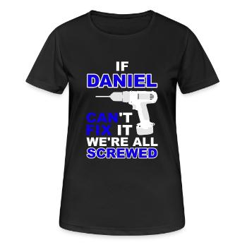 Daniel - Frauen T-Shirt atmungsaktiv - Schwarz - Vorne - AI Model Female 172 light (172cm)
