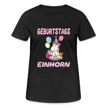 Trendy Einhorn Geburtstagsgeschenk Mädchen - Frauen T-Shirt atmungsaktiv - Schwarz - Vorne - AI Model Female 172 light (172cm)