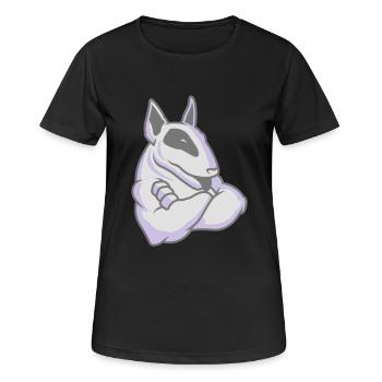 Bullterrier mascotte 3c - T-shirt respirant Femme - noir - Devant - AI Model Female 172 light (172cm)