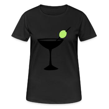 cocktail martini drink - Women's Breathable T-Shirt - black - Front - AI Model Female 172 light (172cm)