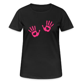 Mains - T-shirt respirant Femme - noir - Devant - AI Model Female 172 light (172cm)
