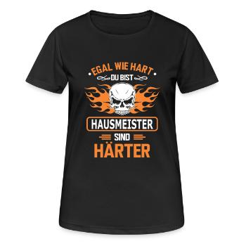 hausmeister - Frauen T-Shirt atmungsaktiv - Schwarz - Vorne - AI Model Female 172 light (172cm)