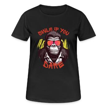 Smile If You Dare - Women's Breathable T-Shirt - black - Front - AI Model Female 172 light (172cm)