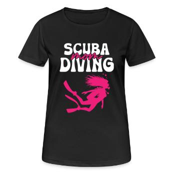 Scuba Diving Mom - Frauen T-Shirt atmungsaktiv - Schwarz - Vorne - AI Model Female 172 light (172cm)