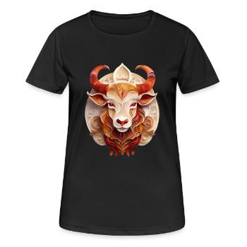 Sternzeichen Stier - Frauen T-Shirt atmungsaktiv - Schwarz - Vorne - AI Model Female 172 light (172cm)