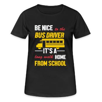 School Bus Driver School Bus - Women's Breathable T-Shirt - black - Front - AI Model Female 172 light (172cm)