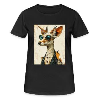 Fuchs im Anzug - Frauen T-Shirt atmungsaktiv - Schwarz - Vorne - AI Model Female 172 light (172cm)