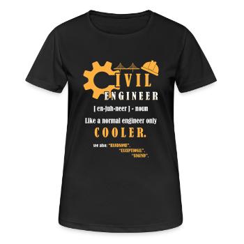 Bau Ingenieur Baustelle Bauarbeiter - Frauen T-Shirt atmungsaktiv - Schwarz - Vorne - AI Model Female 172 light (172cm)