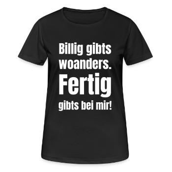 Cheap est disponible ailleurs. Je suis prêt! - T-shirt respirant Femme - noir - Devant - AI Model Female 172 light (172cm)