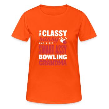 Classy Sassy Grandma Bowling - Women's Breathable T-Shirt - neon orange - Front - AI Model Female 172 dark (172cm)