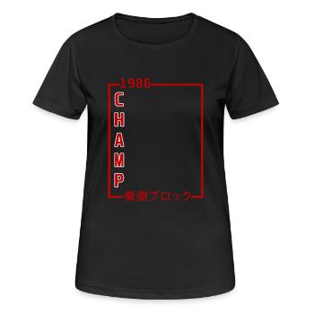 Champ 1986 Chinesisch Design - Frauen T-Shirt atmungsaktiv - Schwarz - Vorne - AI Model Female 172 light (172cm)