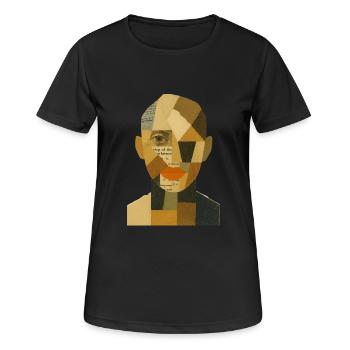 Visage Abstrait - T-shirt respirant Femme - noir - Devant - AI Model Female 172 light (172cm)