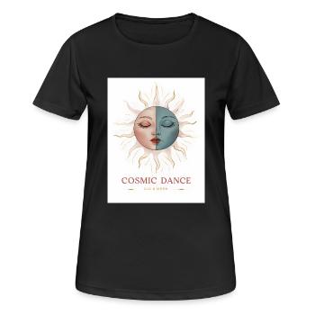 Cosmic Dance Spirituell Geschenk - Frauen T-Shirt atmungsaktiv - Schwarz - Vorne - AI Model Female 172 light (172cm)