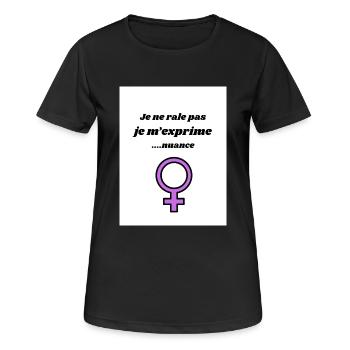Je ne rale pas je mexprime nuance - T-shirt respirant Femme - noir - Devant - AI Model Female 172 light (172cm)