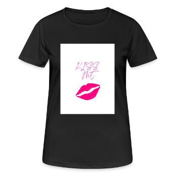 Kiss M e - T-shirt respirant Femme - noir - Devant - AI Model Female 172 light (172cm)